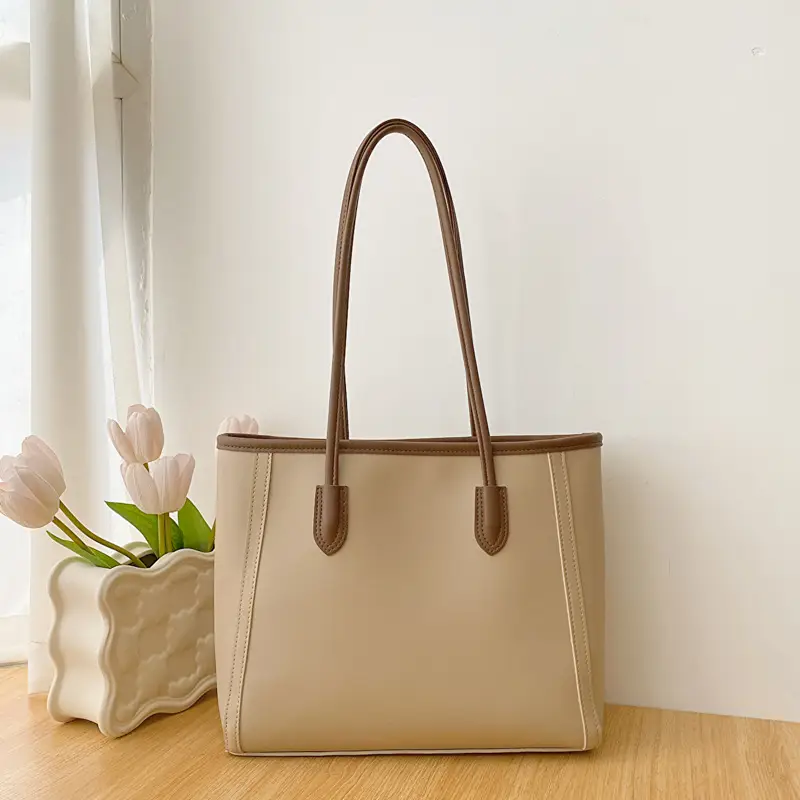 Korean Style Textured Shoulder Bag Beige 2023 - Image 3