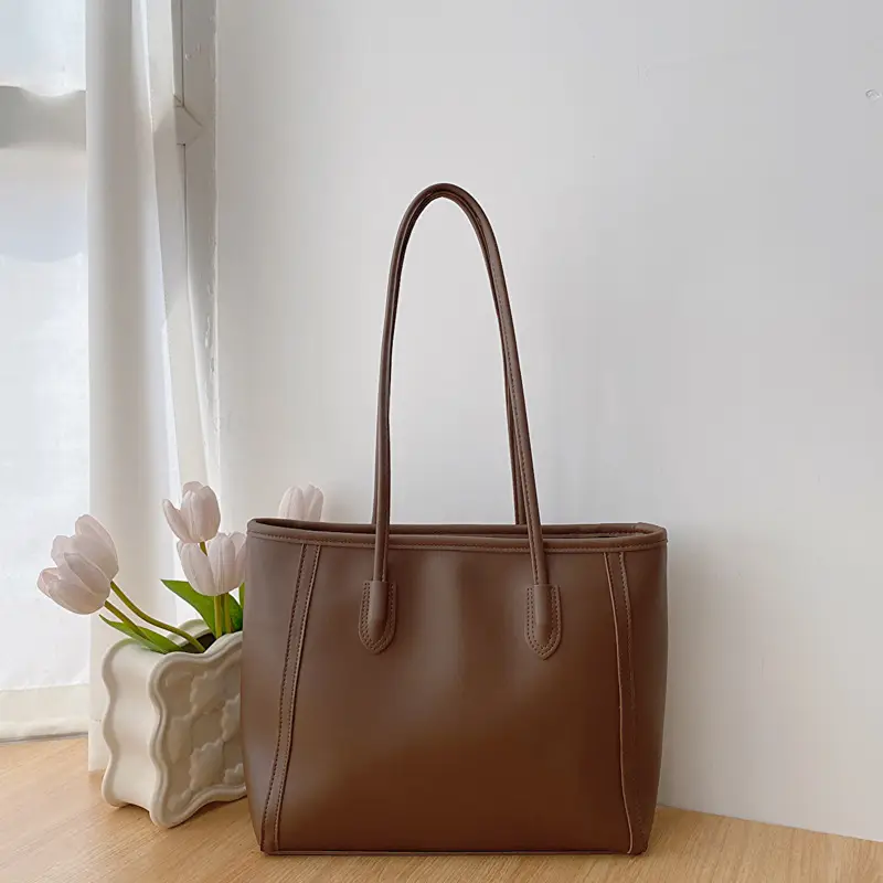 Korean Style Textured Shoulder Bag Beige 2023 - Image 4