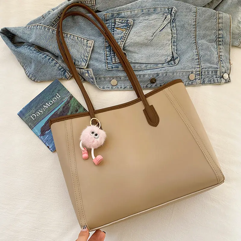Korean Style Textured Shoulder Bag Beige 2023 - Image 7
