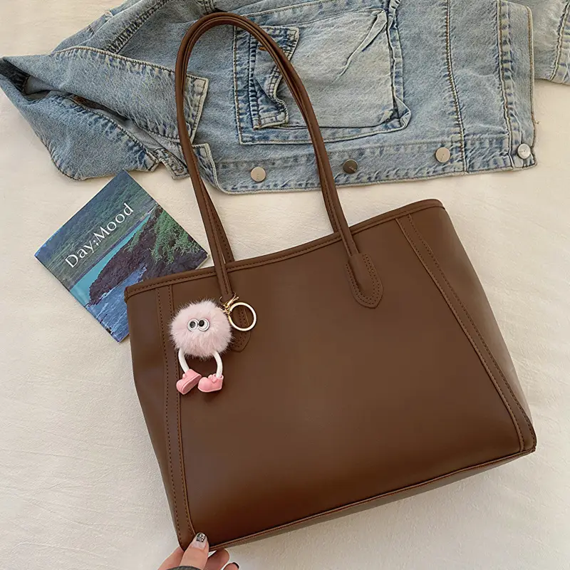 Korean Style Textured Shoulder Bag Beige 2023 - Image 8