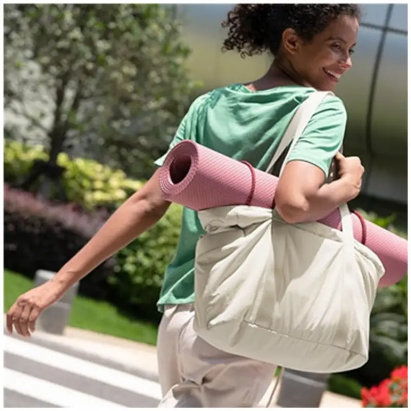2024 Women's Large Shoulder Bag with Yoga Mat Buckle