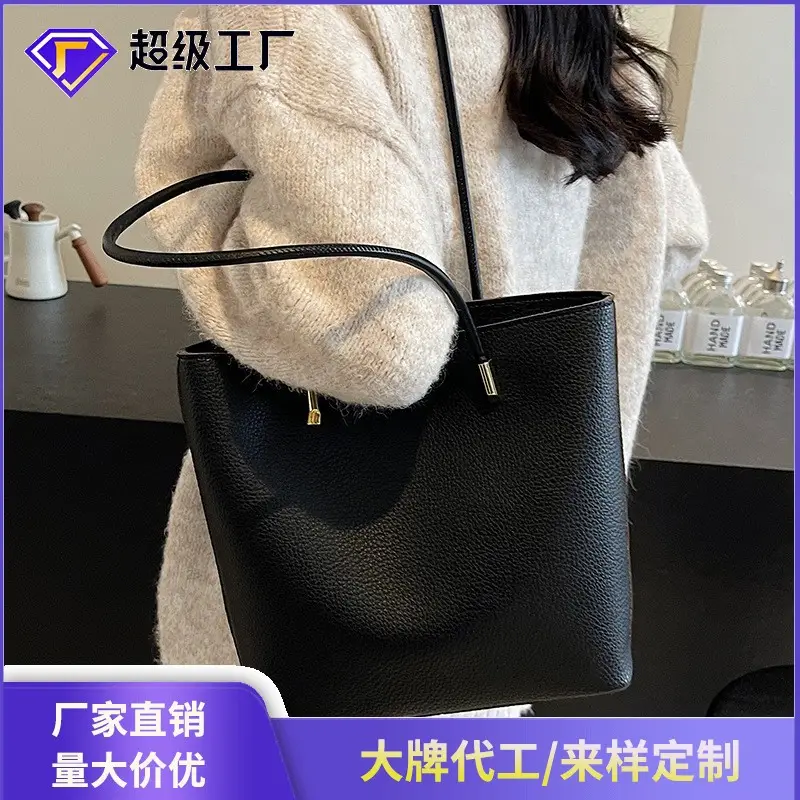 Women's Tan Crossbody Tote Bag with Gold Handles - Image 5