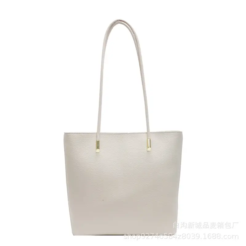 Women's Tan Crossbody Tote Bag with Gold Handles - Image 9