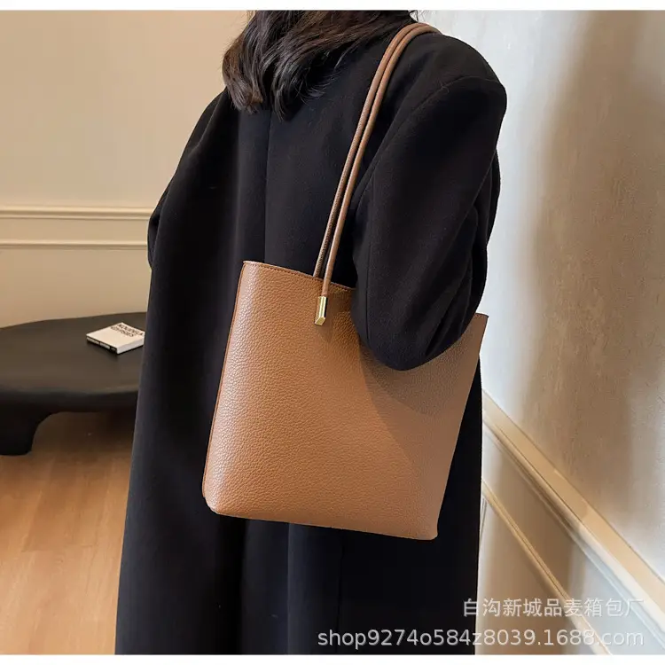 Women's Tan Crossbody Tote Bag with Gold Handles — feature 16