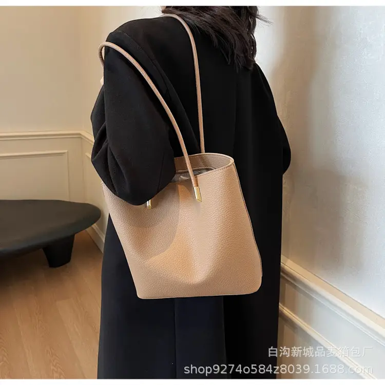 Women's Tan Crossbody Tote Bag with Gold Handles — feature 18
