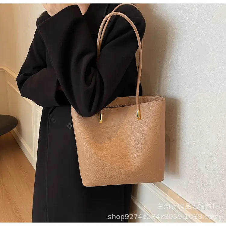 Women's Tan Crossbody Tote Bag with Gold Handles — feature 19