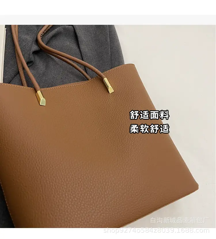 Women's Tan Crossbody Tote Bag with Gold Handles — feature 5