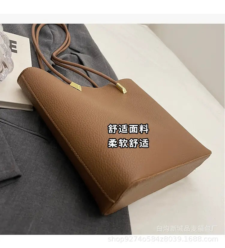 Women's Tan Crossbody Tote Bag with Gold Handles — feature 6