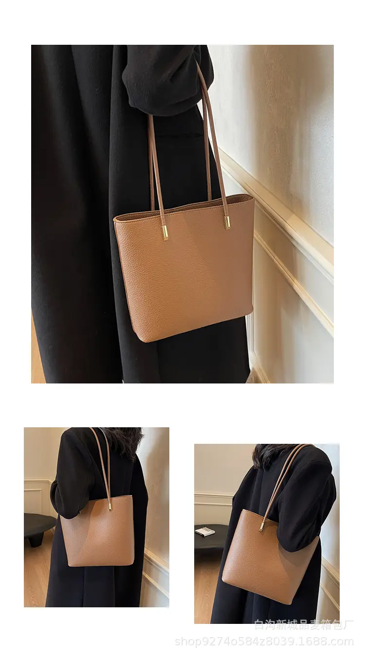 Women's Tan Crossbody Tote Bag with Gold Handles — feature 9