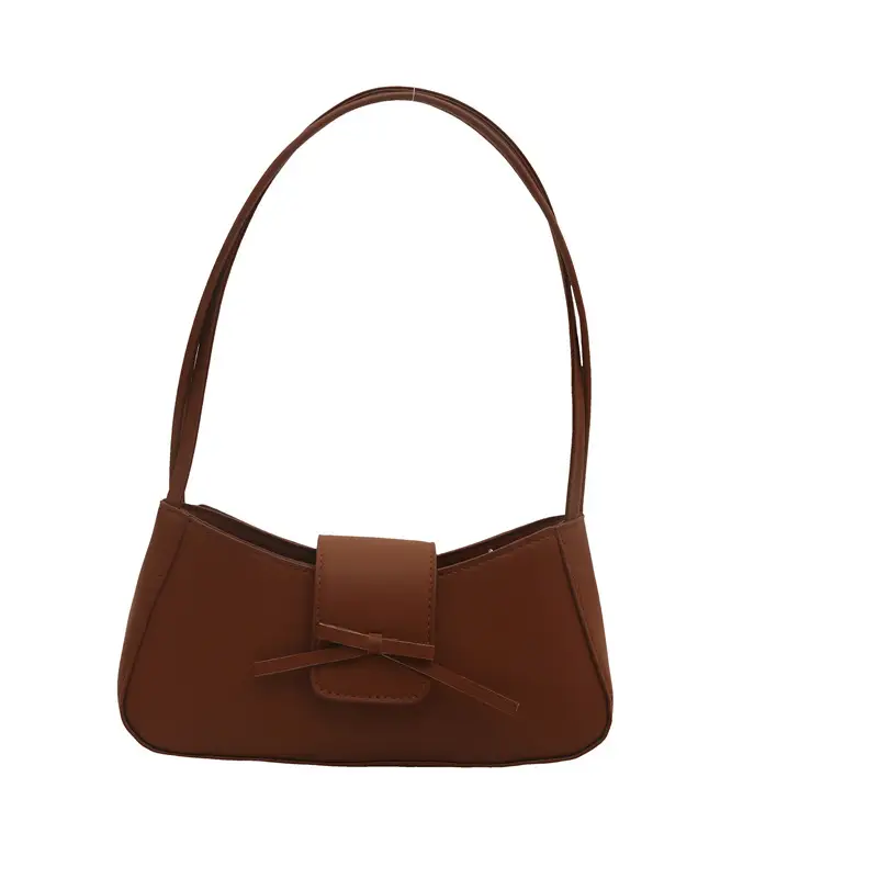 Korean Style Bow Bag for Girls Brown Shoulder Commuter