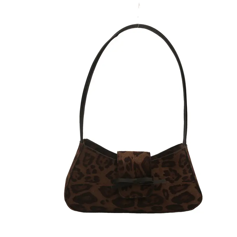 Korean Style Bow Bag for Girls Brown Shoulder Commuter