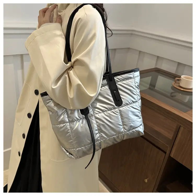 Black Cotton Padded Shoulder Bag Large Capacity — feature 16