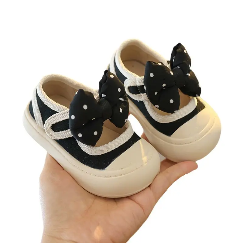 Baby Girls Princess Shoes White Polka Dot One Year Old
