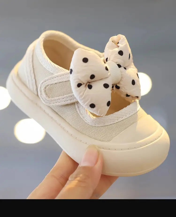 Baby Girls Princess Shoes White Polka Dot One Year Old — feature 13