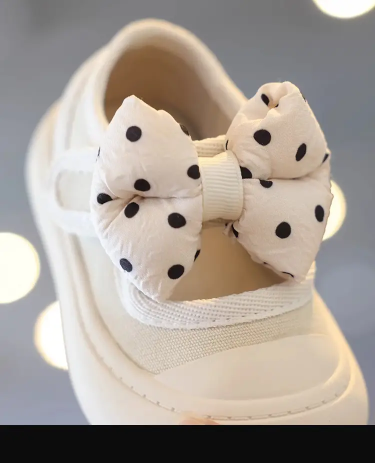 Baby Girls Princess Shoes White Polka Dot One Year Old — feature 15