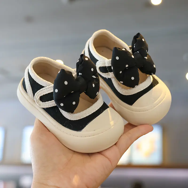 Baby Girls Princess Shoes White Polka Dot One Year Old