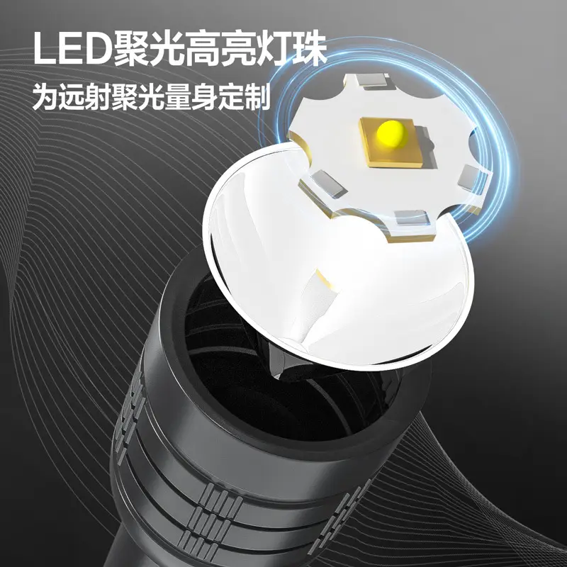 Deli DL551017 Rechargeable Flashlight Strong Light Long Range Type-C - Image 3