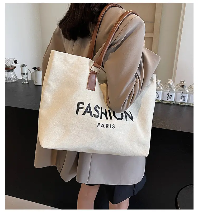 Canvas Women's Large Tote Bag with Shoulder Strap — feature 1