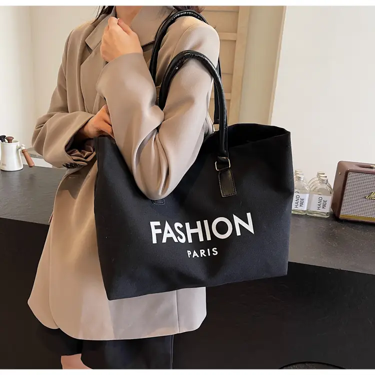 Canvas Women's Large Tote Bag with Shoulder Strap — feature 13