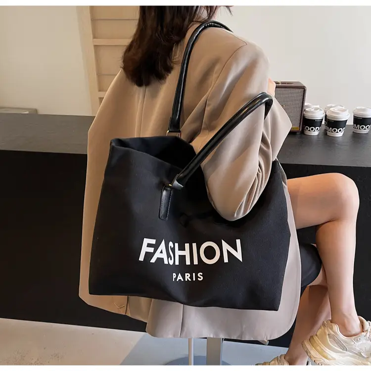 Canvas Women's Large Tote Bag with Shoulder Strap — feature 14