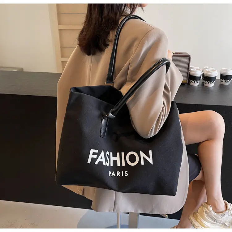 Canvas Women's Large Tote Bag with Shoulder Strap — feature 15