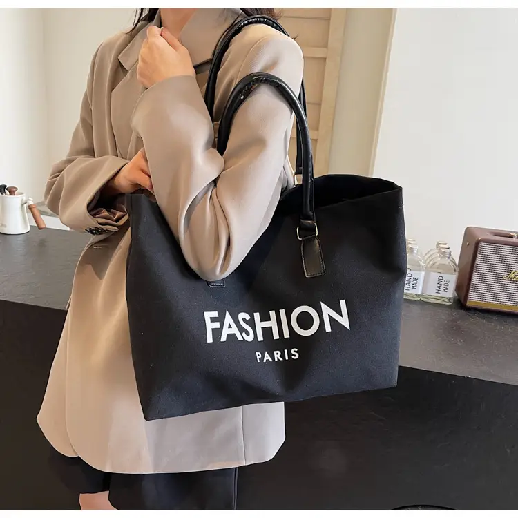 Canvas Women's Large Tote Bag with Shoulder Strap — feature 16