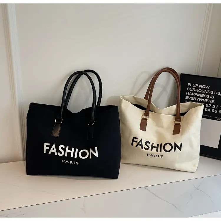 Canvas Women's Large Tote Bag with Shoulder Strap — feature 18
