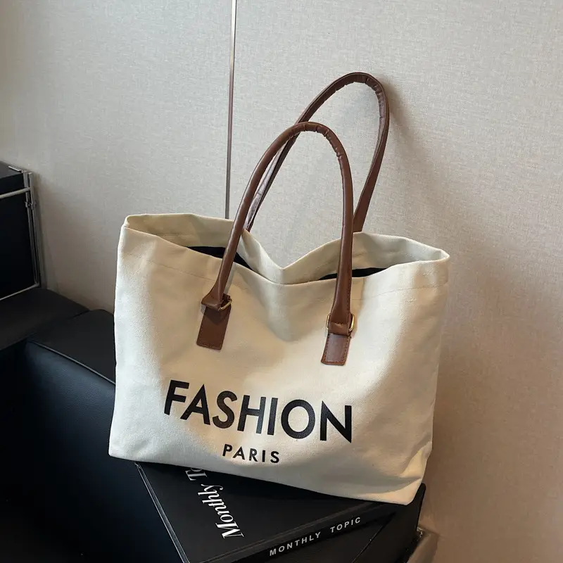 Canvas Women's Large Tote Bag with Shoulder Strap