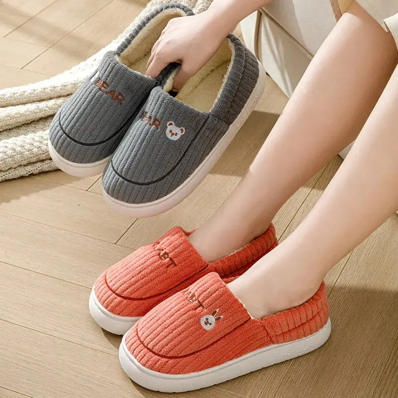 Thick-Soled Cotton Slippers, Non-Slip Winter Shoes, Indoor Slippers, Winter Warm Cotton Shoes, Plush Cotton Slippers, Home Slippers Wholesale - Image 7