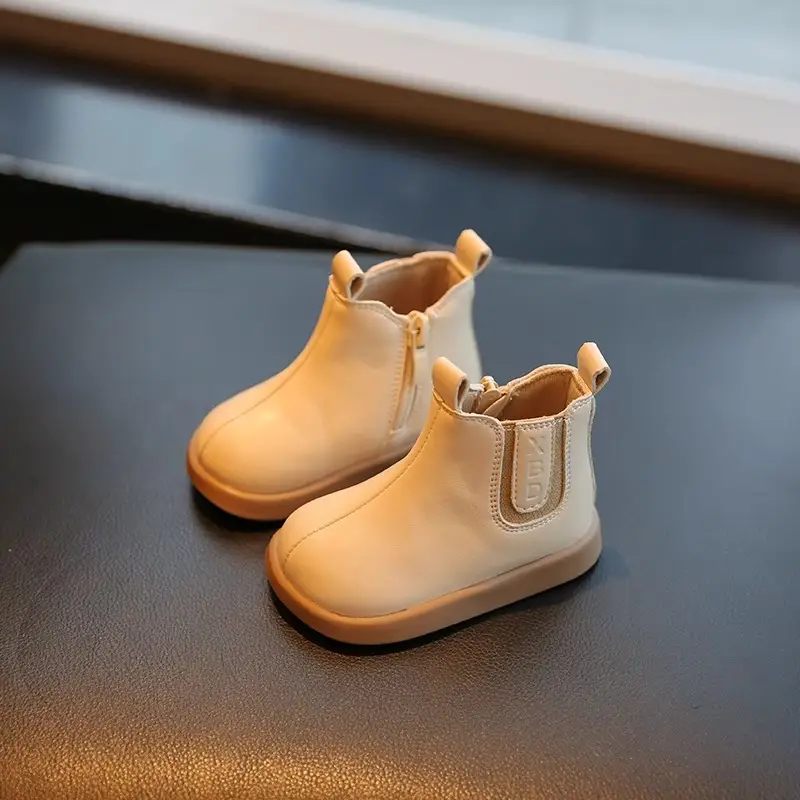 Girls' Leather Ankle Boots Soft Bottom Autumn Winter