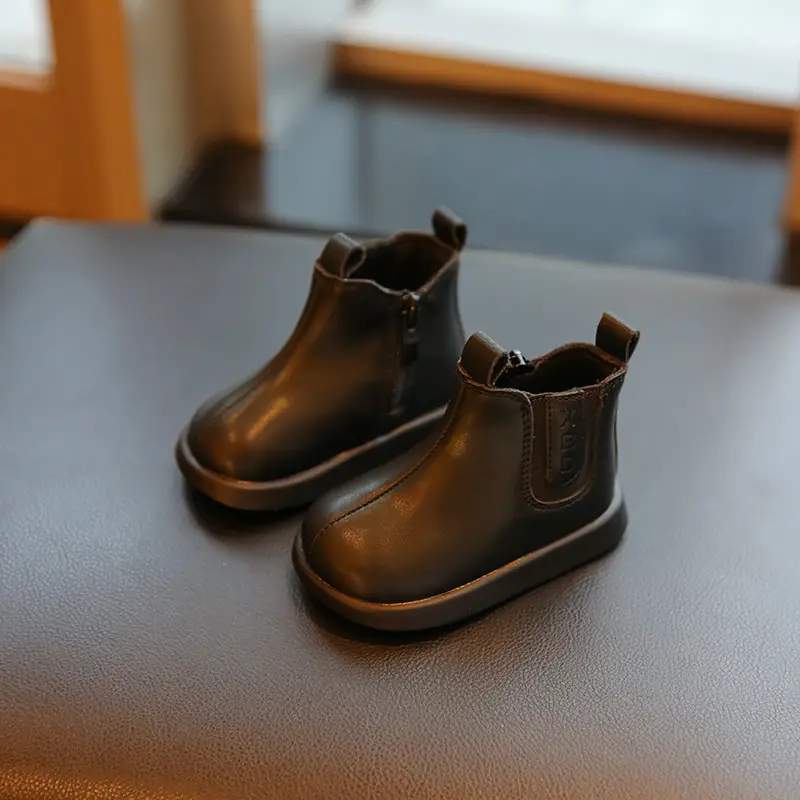 Girls' Leather Ankle Boots Soft Bottom Autumn Winter