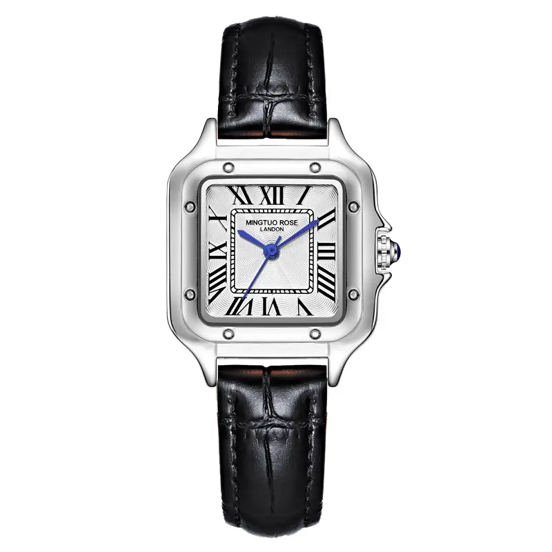 MT Women's Square Watch Leather Strap Waterproof Elegant Fashion - Image 9