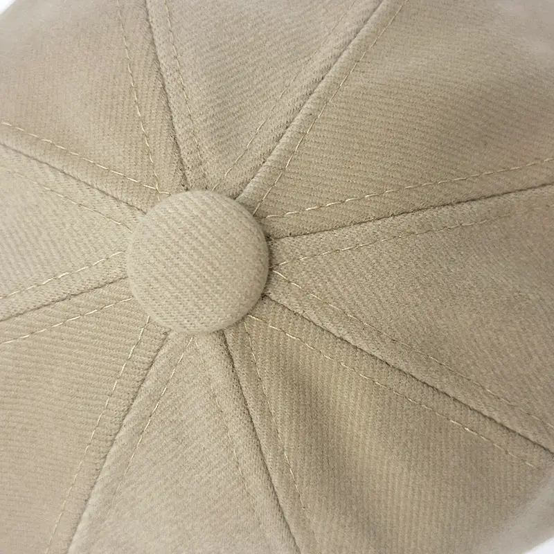Men British Style Octagonal Cap Autumn Winter Beige Brown — feature 4