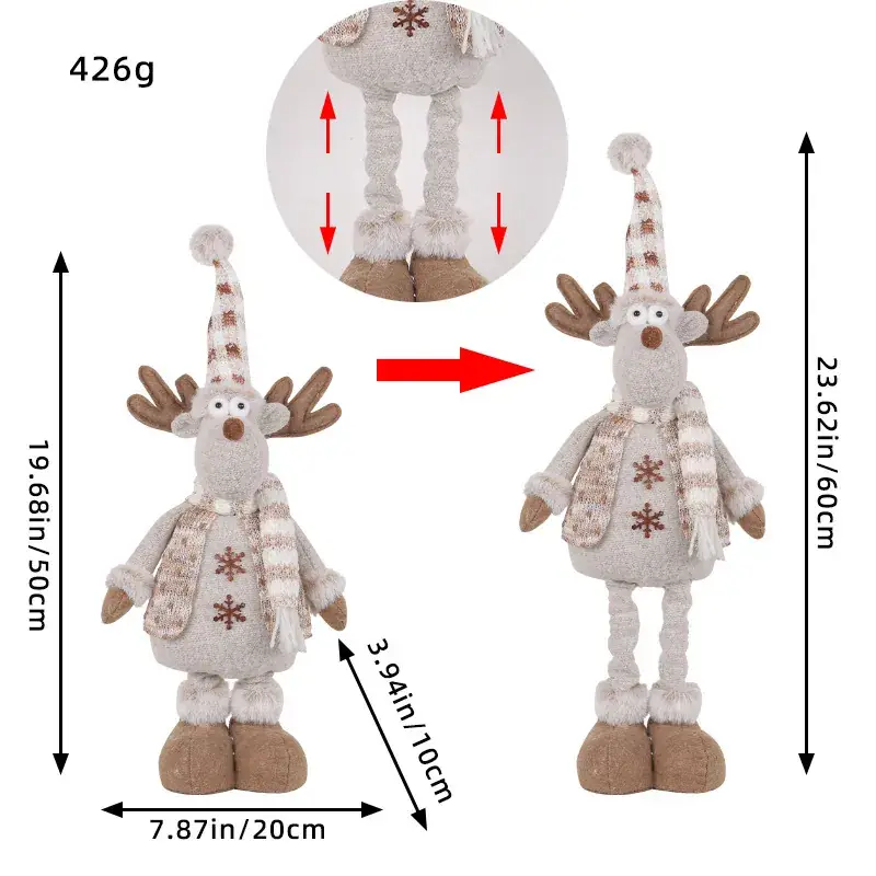 Cross-Border Christmas Snowmen Telescopic Dolls New Knitted - Image 7