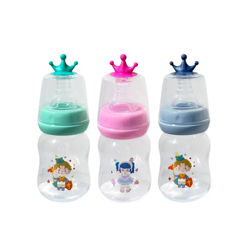 New Baby Bottle Set, Newborn Wide-Mouth Bottle Gift Box, Four-Piece Set, Anti-Fall, Anti-Flatulence Plastic Pp Bottle
