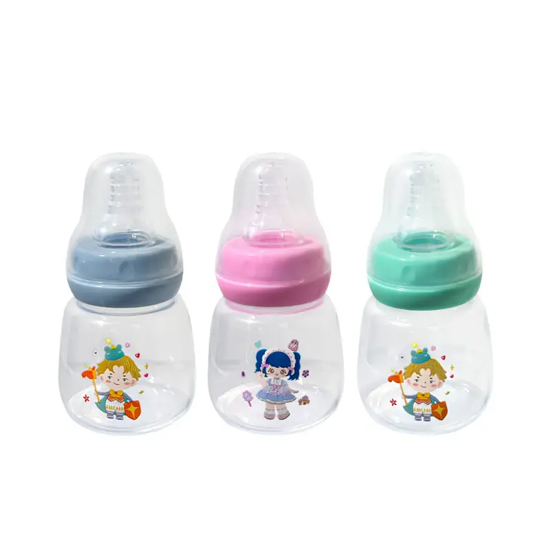 New Baby Bottle Set, Newborn Wide-Mouth Bottle Gift Box, Four-Piece Set, Anti-Fall, Anti-Flatulence Plastic Pp Bottle