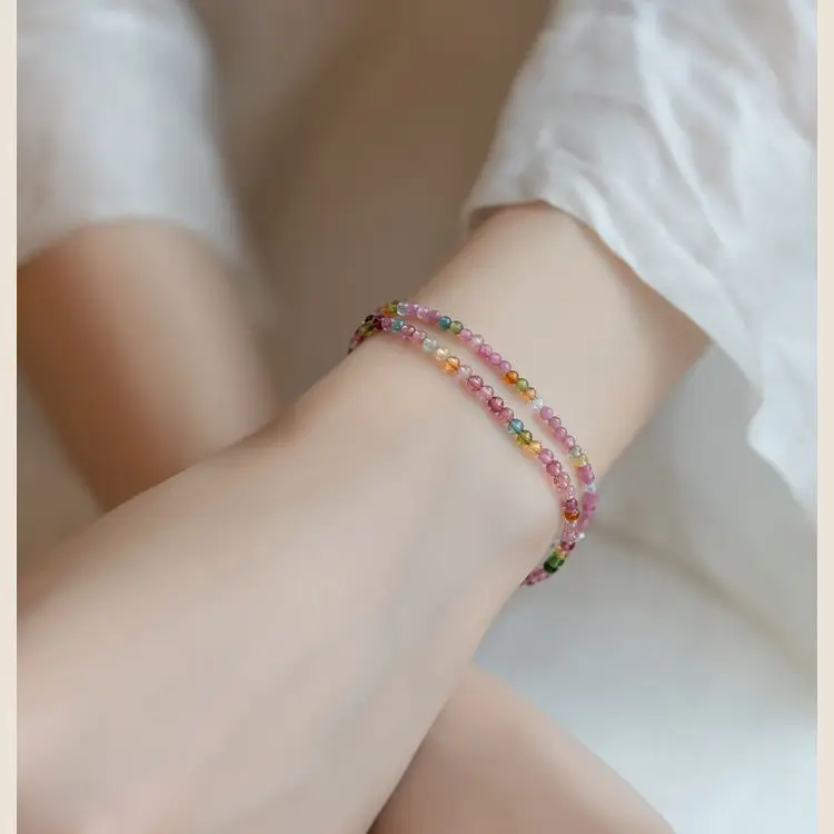 Natural Tourmaline Rainbow Bracelet for Women - Image 12