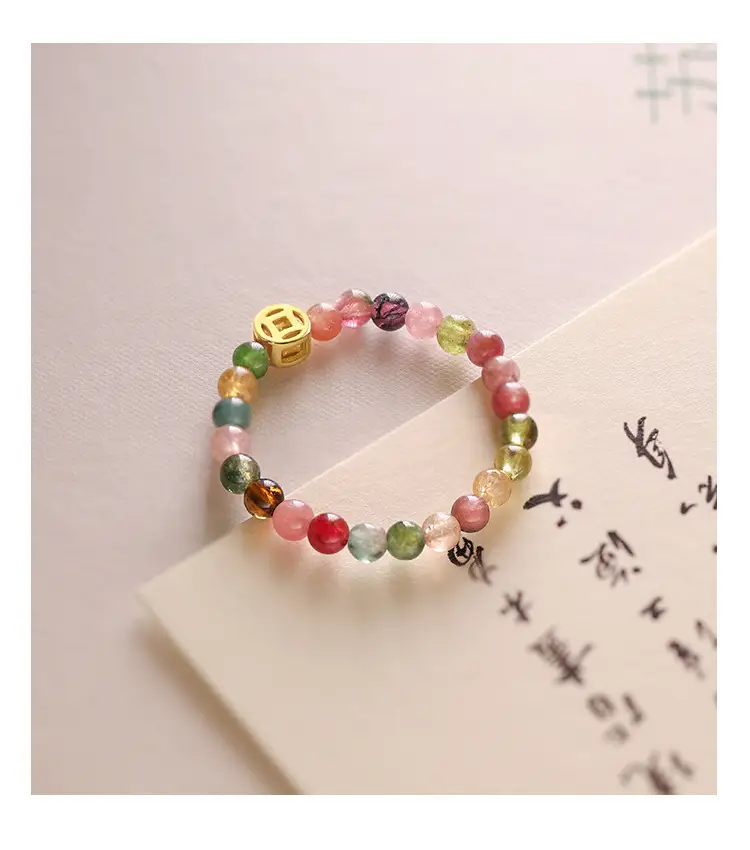 Natural Tourmaline Rainbow Bracelet for Women — feature 13