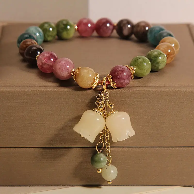 Natural Tourmaline Rainbow Bracelet for Women - Image 4