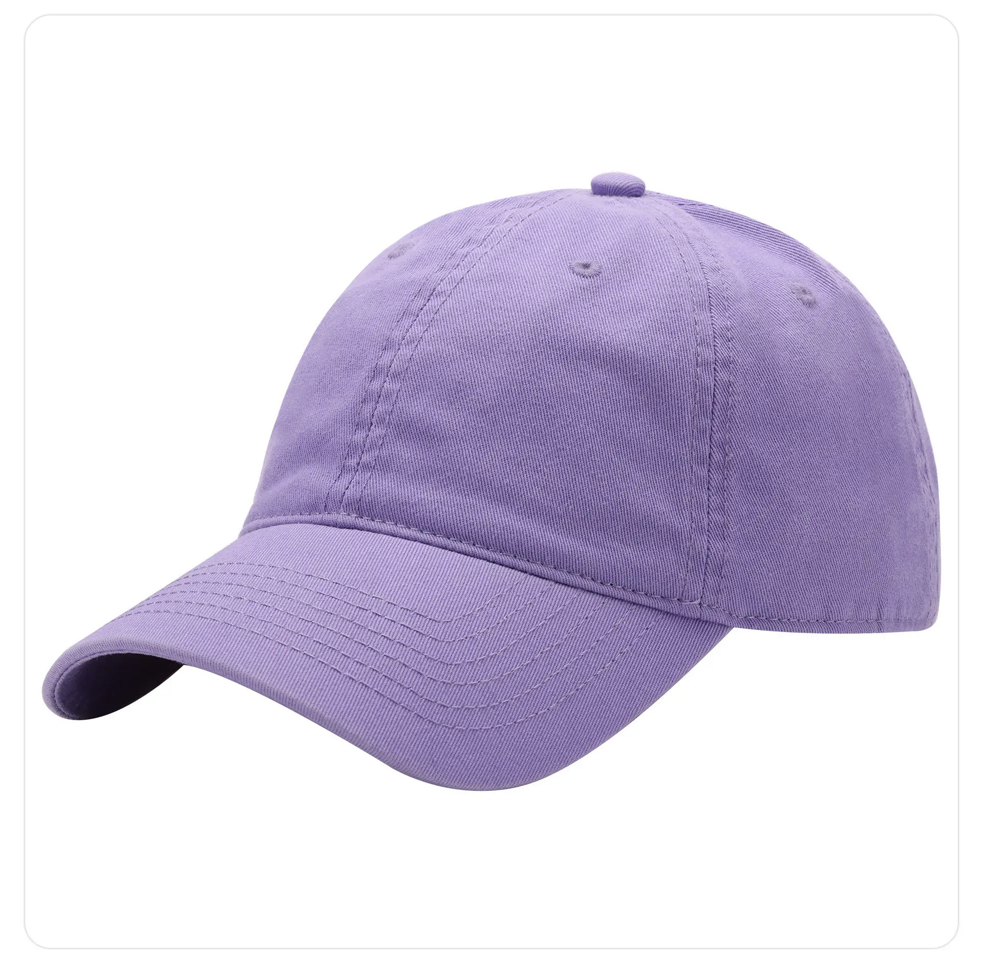 Light Blue Baseball Cap Cotton Solid Plate — feature 25