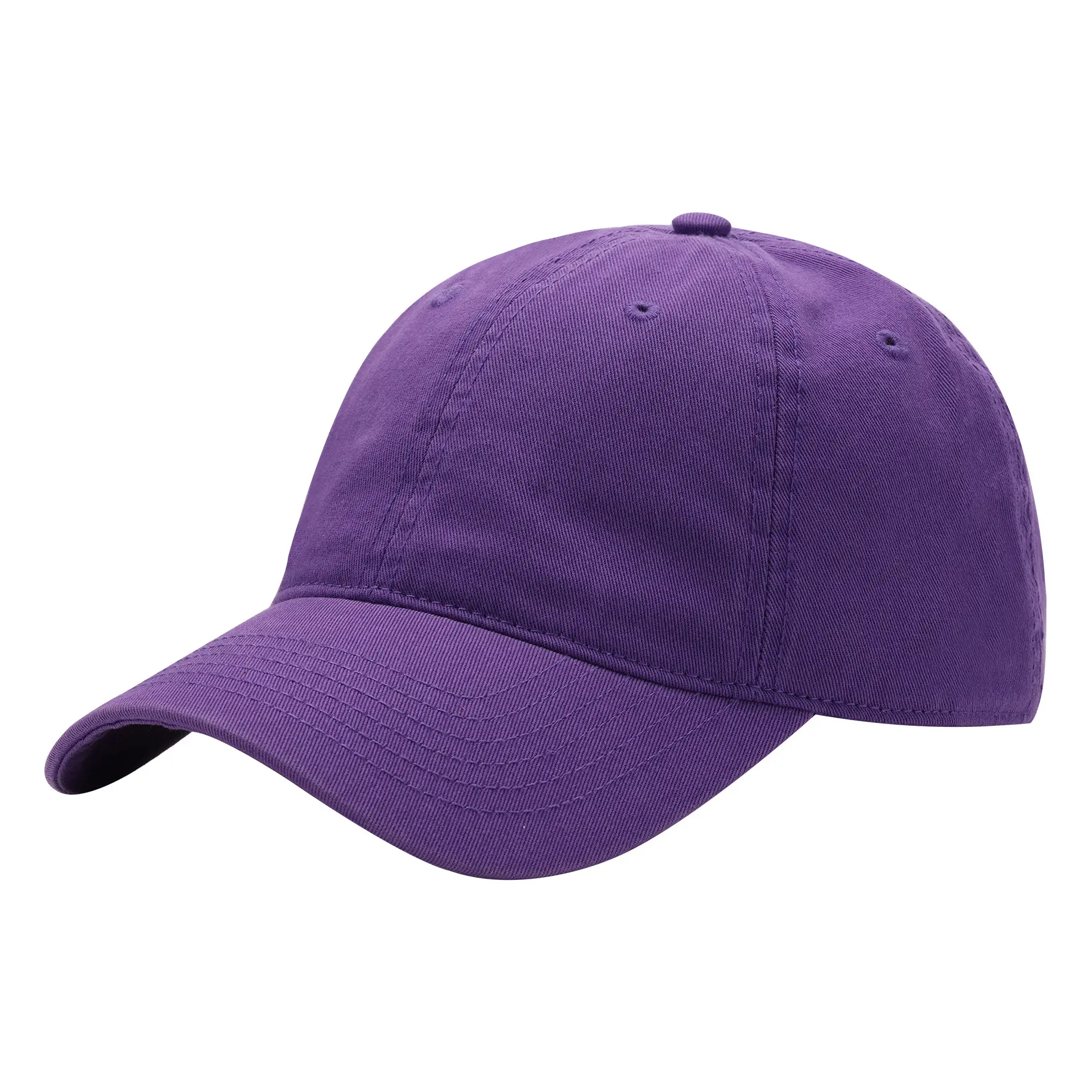 Light Blue Baseball Cap Cotton Solid Plate - Image 30