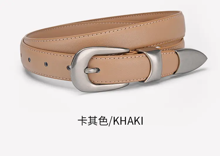 Women's Genuine Leather Pin Buckle Belt with Pants — feature 23