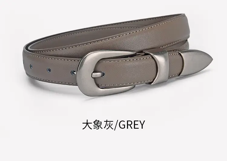 Women's Genuine Leather Pin Buckle Belt with Pants — feature 24