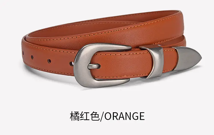 Women's Genuine Leather Pin Buckle Belt with Pants — feature 25