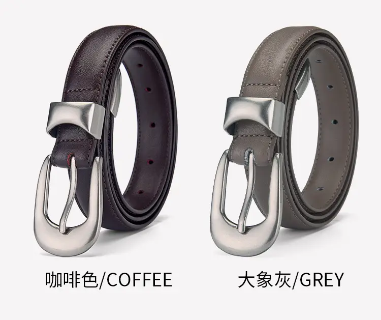 Women's Genuine Leather Pin Buckle Belt with Pants — feature 27