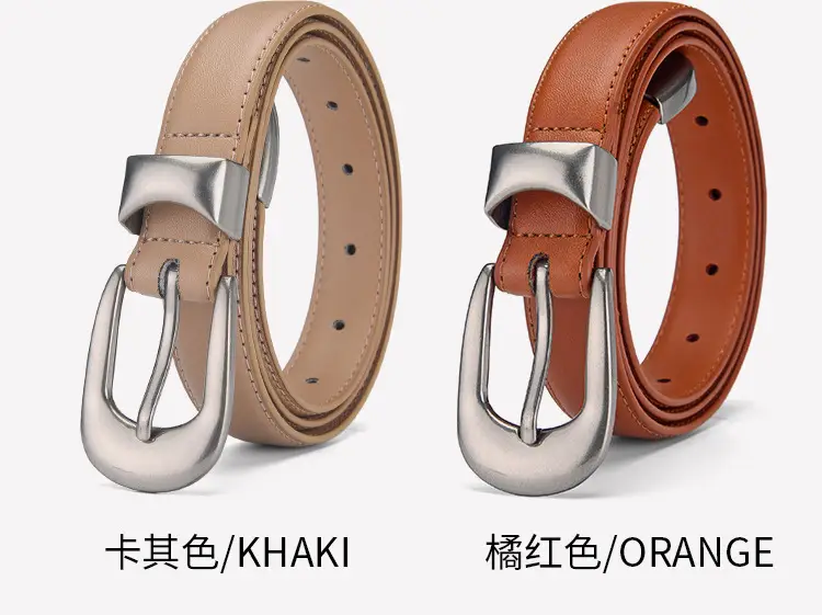 Women's Genuine Leather Pin Buckle Belt with Pants — feature 28