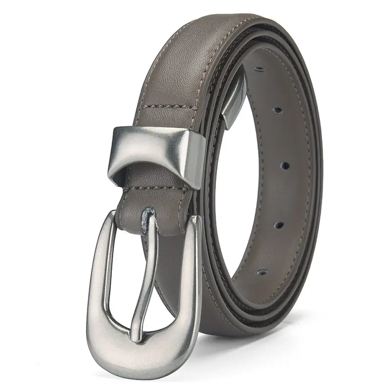 Women's Genuine Leather Pin Buckle Belt with Pants - Image 6