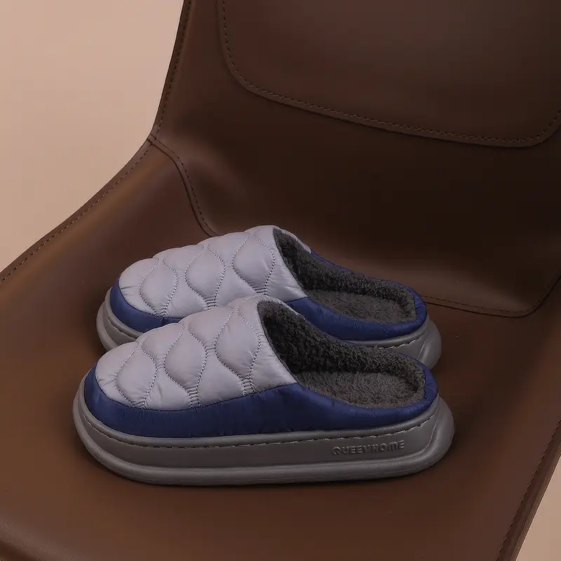 Winter Waterproof Cotton Slippers for Men Women Soft Warm Indoor Home - Image 7