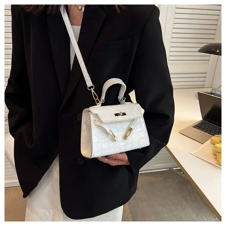 White Croc Leather Shoulder Bag for Women 2024 — feature 19