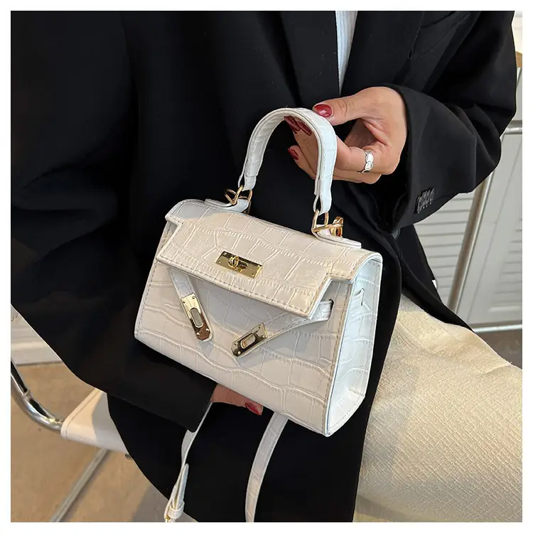White Croc Leather Shoulder Bag for Women 2024 — feature 20